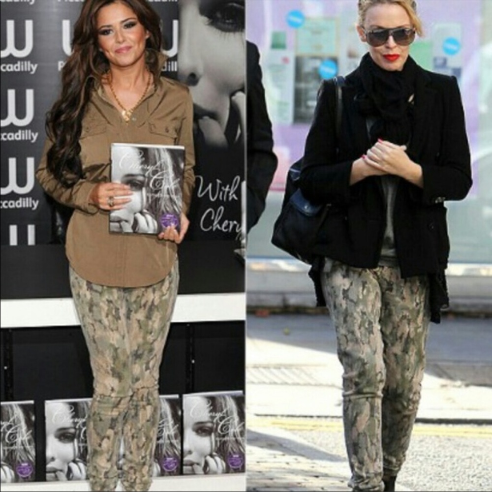 Paige Denim Cargo Pants Snake Print Camo